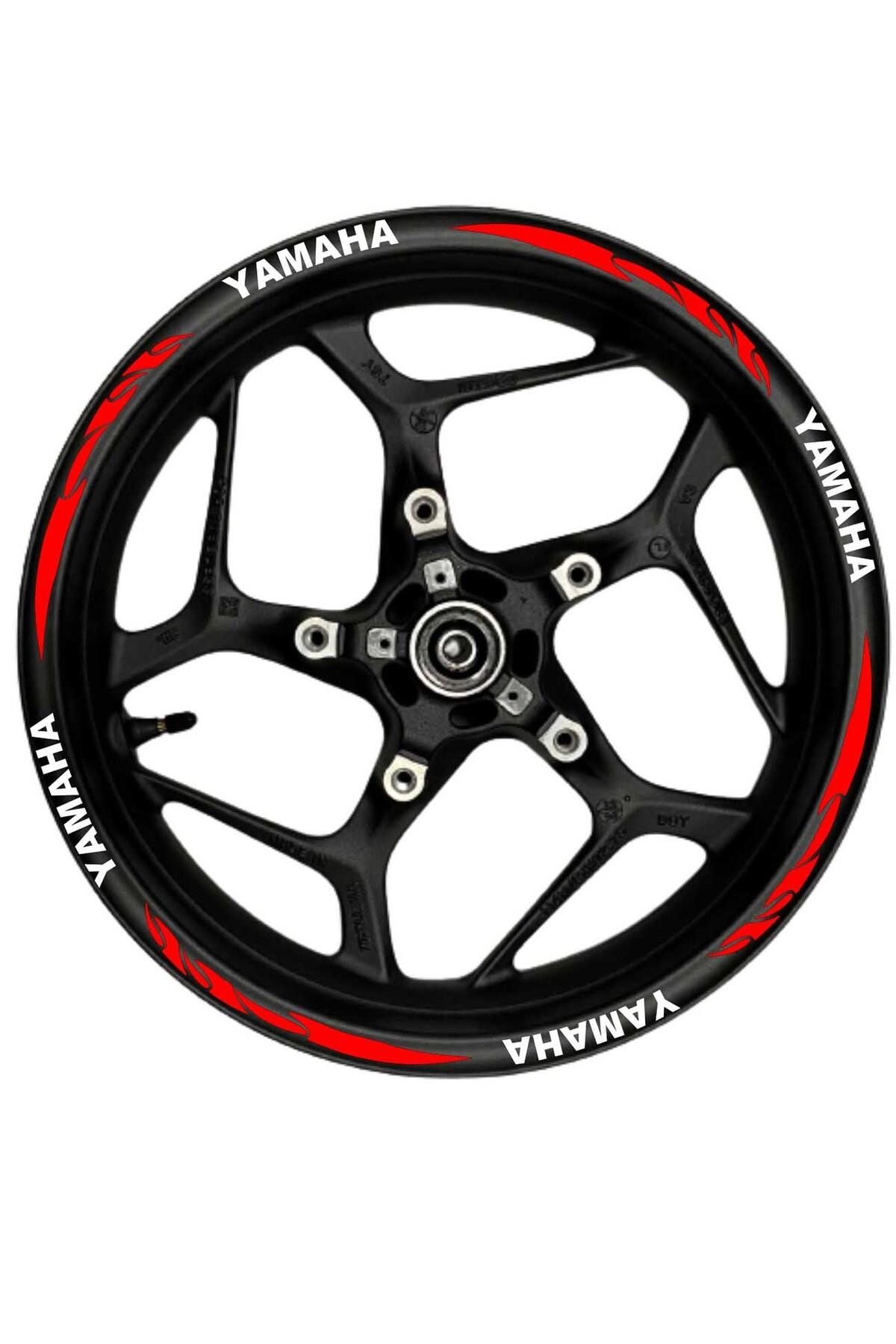 Yamaha Beyaz yazılı kırmızı pençe şeritli