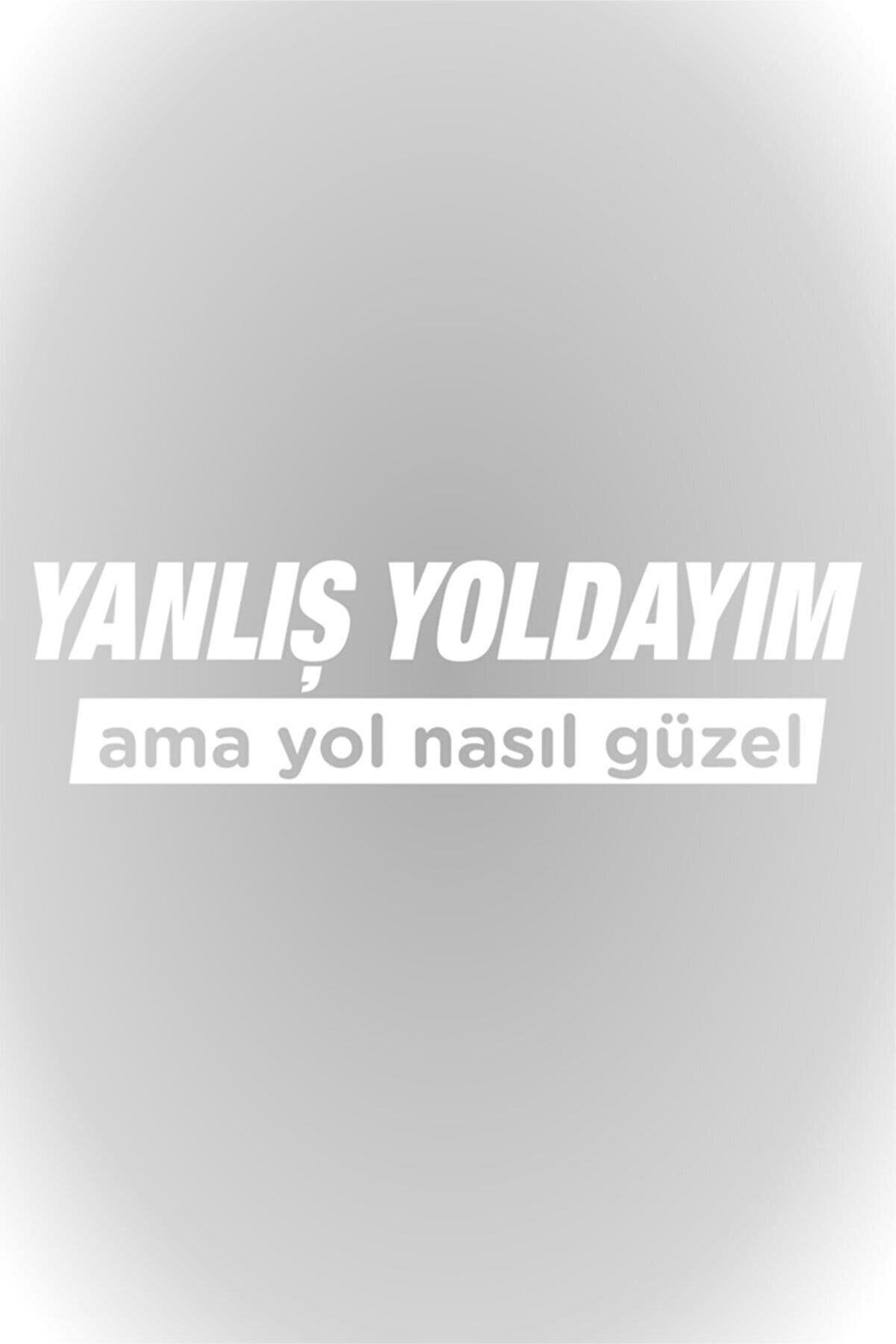 Yanlış Yoldayım Ama Yol Nasıl Güzel Oto Cam özel yeni sticker Beyaz 20*5,5 Cm
