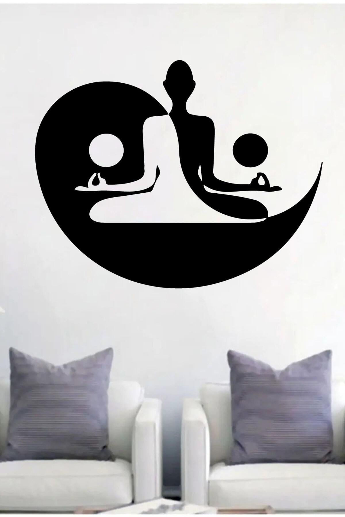 Yoga Yapan Kız Yoga Köşesi Duvar özel yeni sticker Yapıştırma (Su Ve Nemden Etkilenmez)