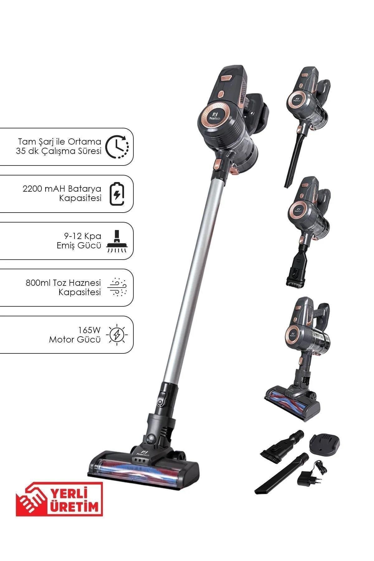 PİRANTECH ES-92 DİK ŞARJLI SÜPÜRGE