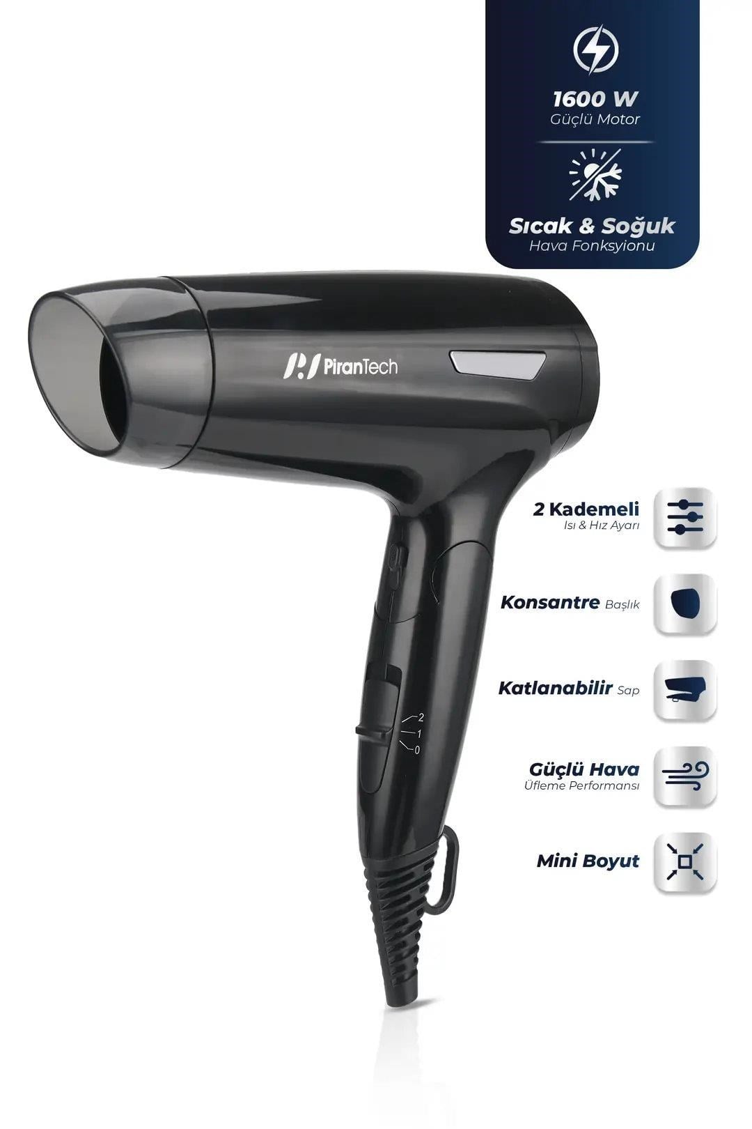 PİRANTECH KS-2916 Katlanabilir SAÇ KURUTMA MAKİNESİ | Kredi Kartsız Elden Taksit | Habipler AVM