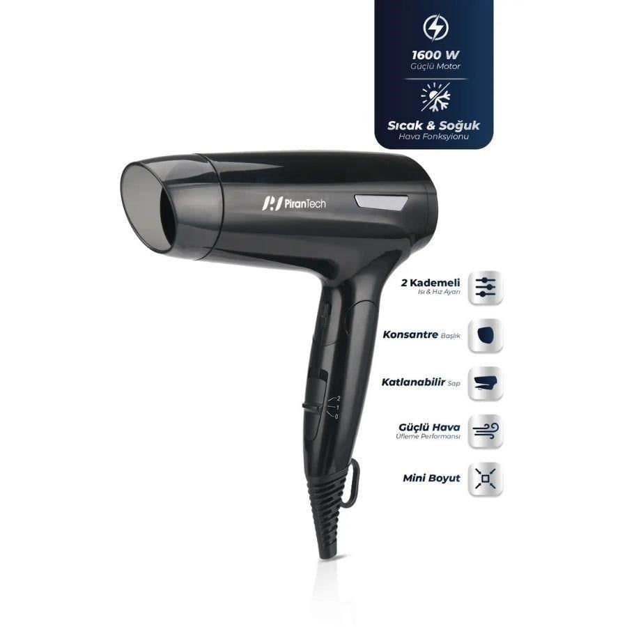 PİRANTECH KS-2916 Katlanabilir SAÇ KURUTMA MAKİNESİ | Kredi Kartsız Elden Taksit | Habipler AVM