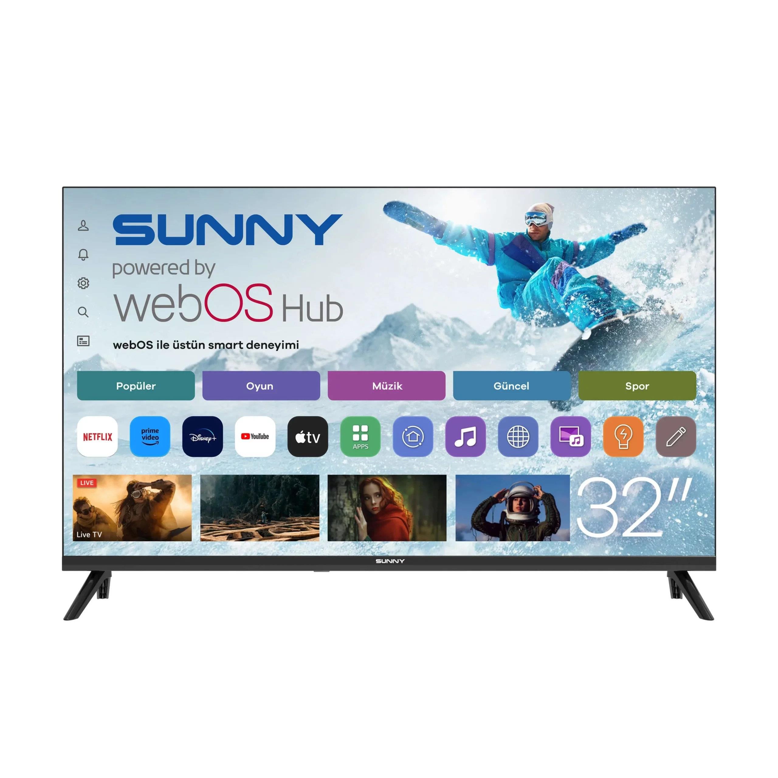 SUNNY SN32HMLN-W20S SMART webOS 80 EKRAN HD READY LED TELEVİZYON Kredi Kartsız, Peşinatsız, Elden Taksitle | Habipler AVM