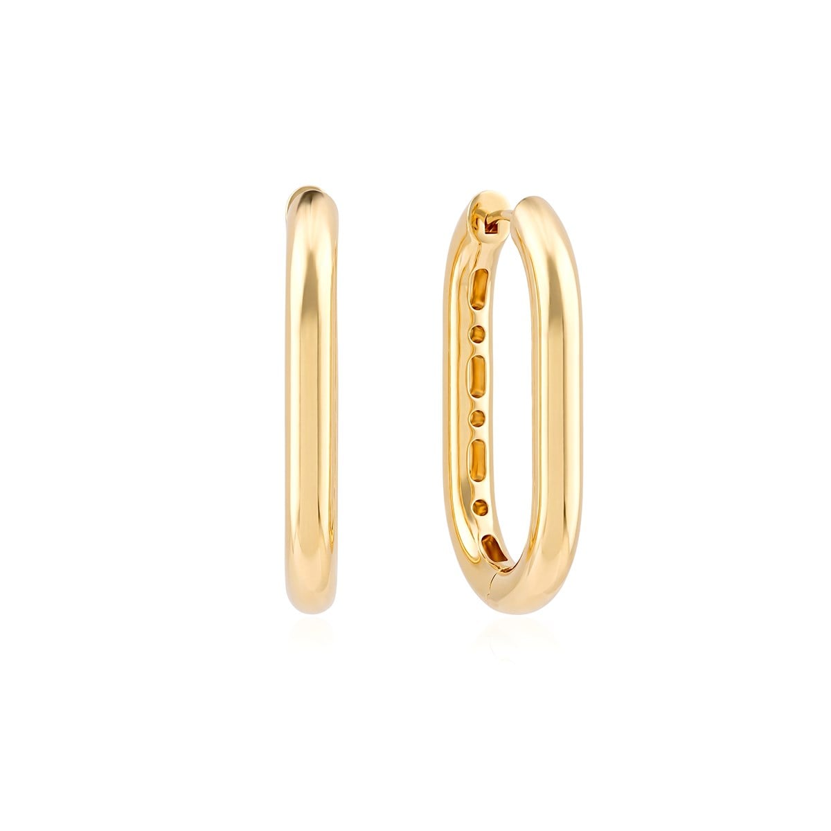 14 Ayar 15mm Ovalis Taşsız Küpe