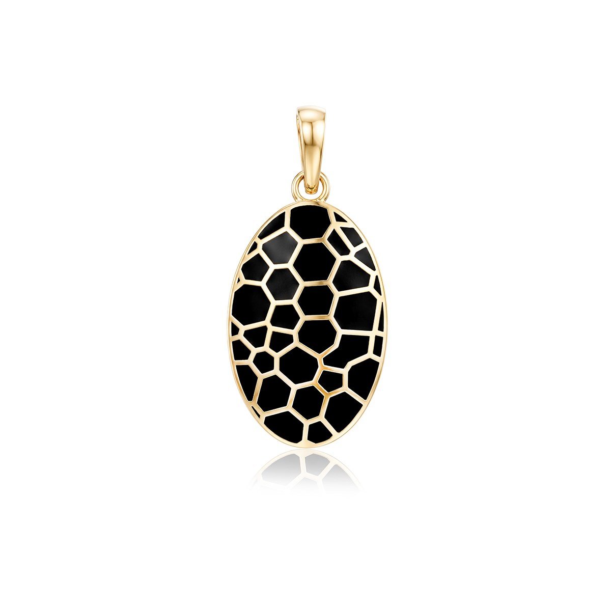 14 Ayar Aurelia Noir Oval Kolye Ucu