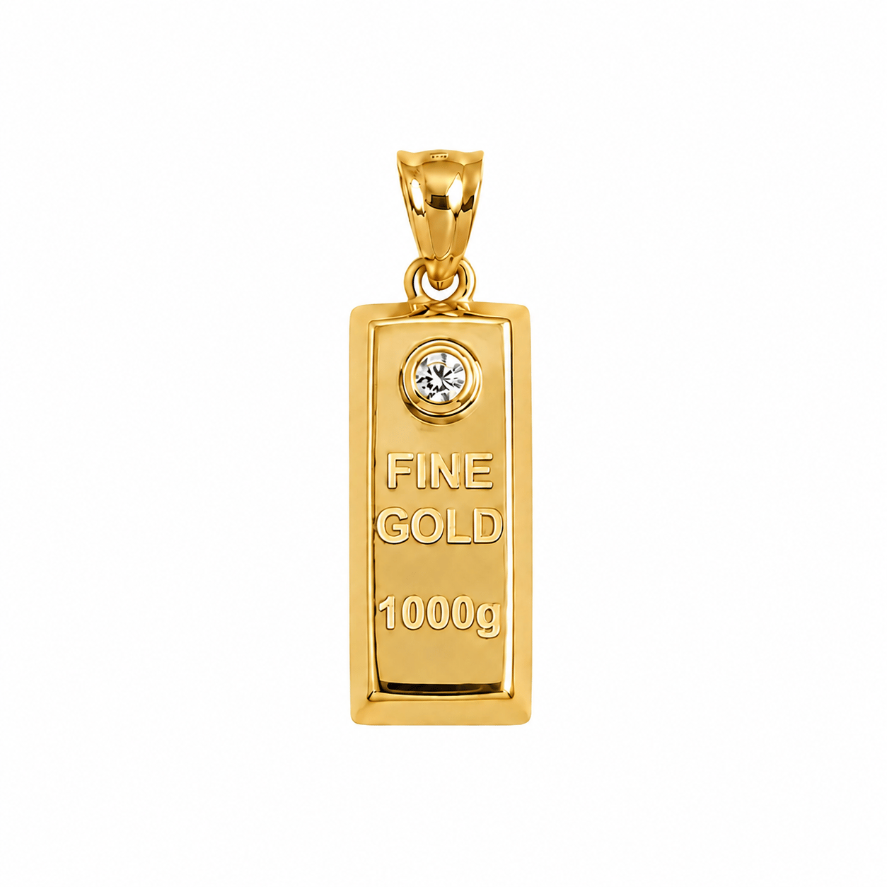 14 Ayar Külçe Altın Kolye Ucu Büyük Boy (Gold Bar)