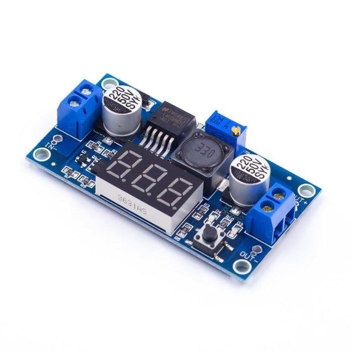LM2596S güç modülü + LED Voltmetre DC-DC Voltaj Düşürücü