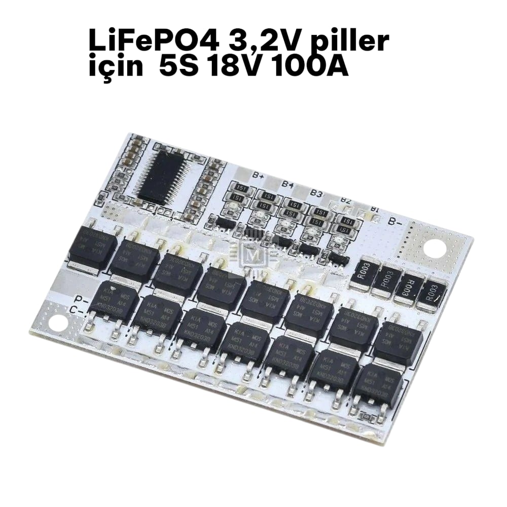 LiFEPO4 18V 100A Balanslı LiFePO4 Batarya BMS (Beyaz PCB) (3,2V piller içindir)