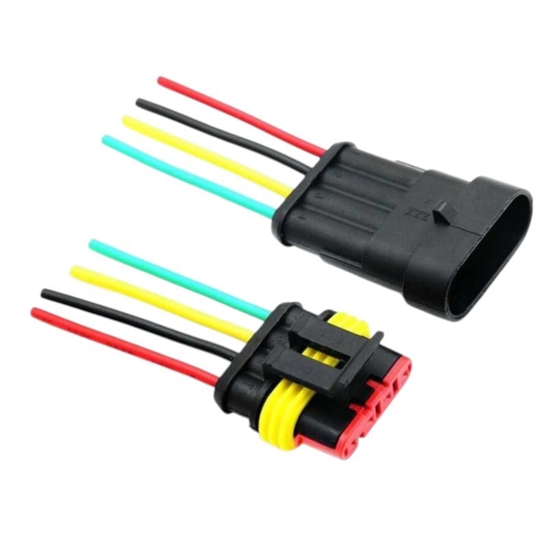 4 Pin Kablolu Su Geçirmez Konnektör Takımı