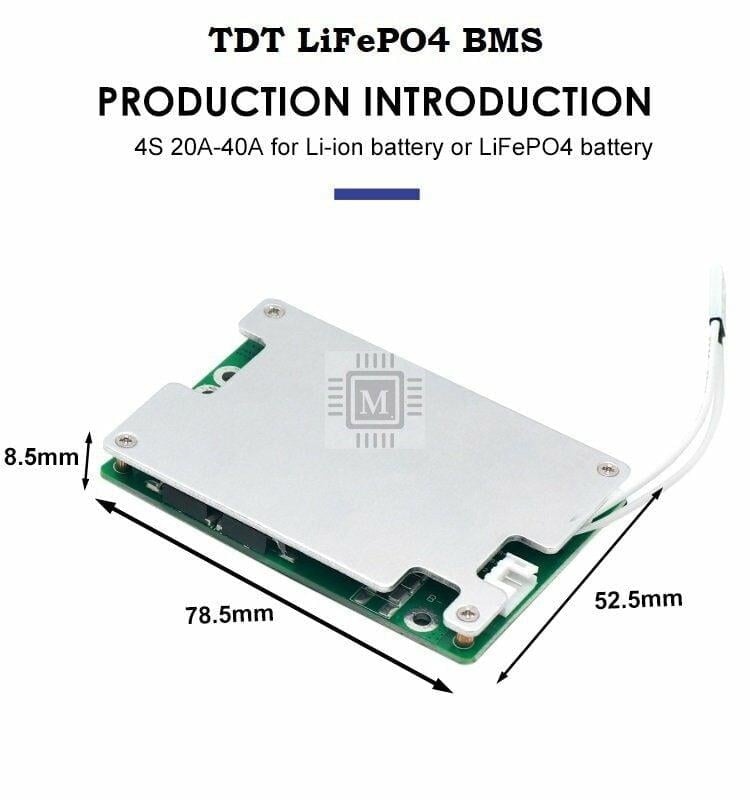 TDT 4S 40A Balanslı LiFePO4 Batarya BMS