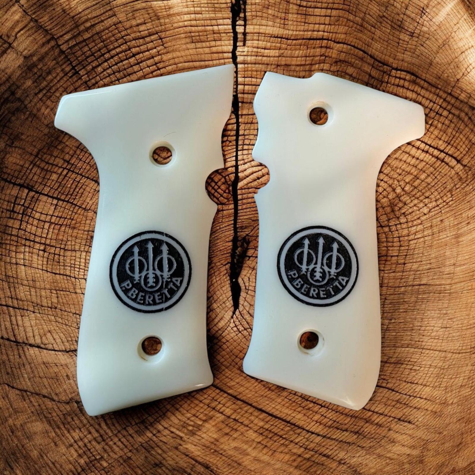 Beretta amblemli beyaz sedef kabze