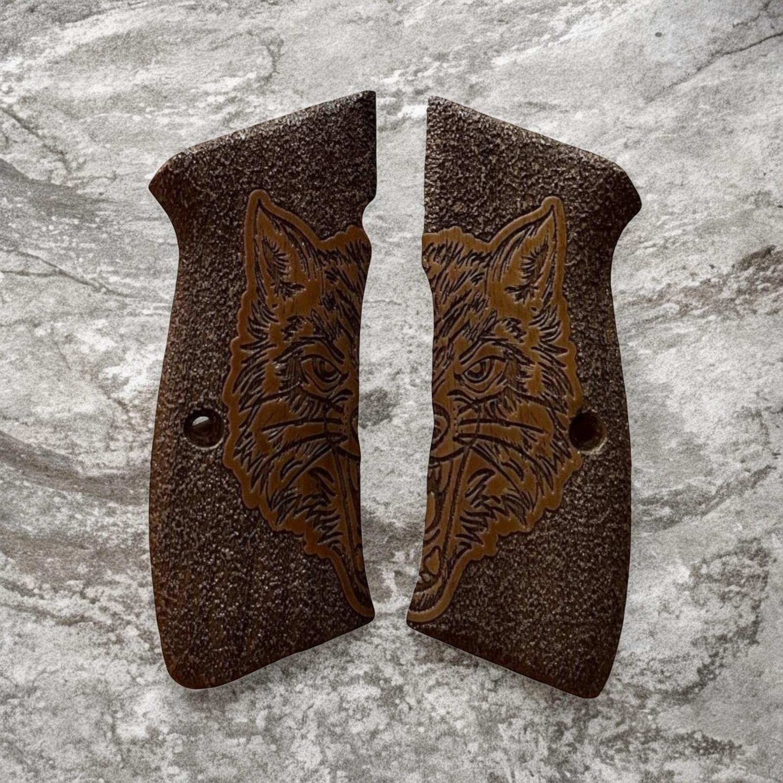 Cz kurt baş işlemeli full dekor fırınlanmış ceviz kabze