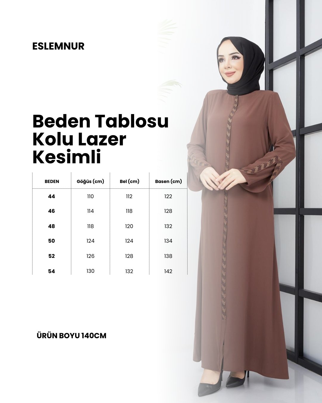 Kolu Lazer Kesimli Taşlı Medine Ipeği Yazlık Ferace