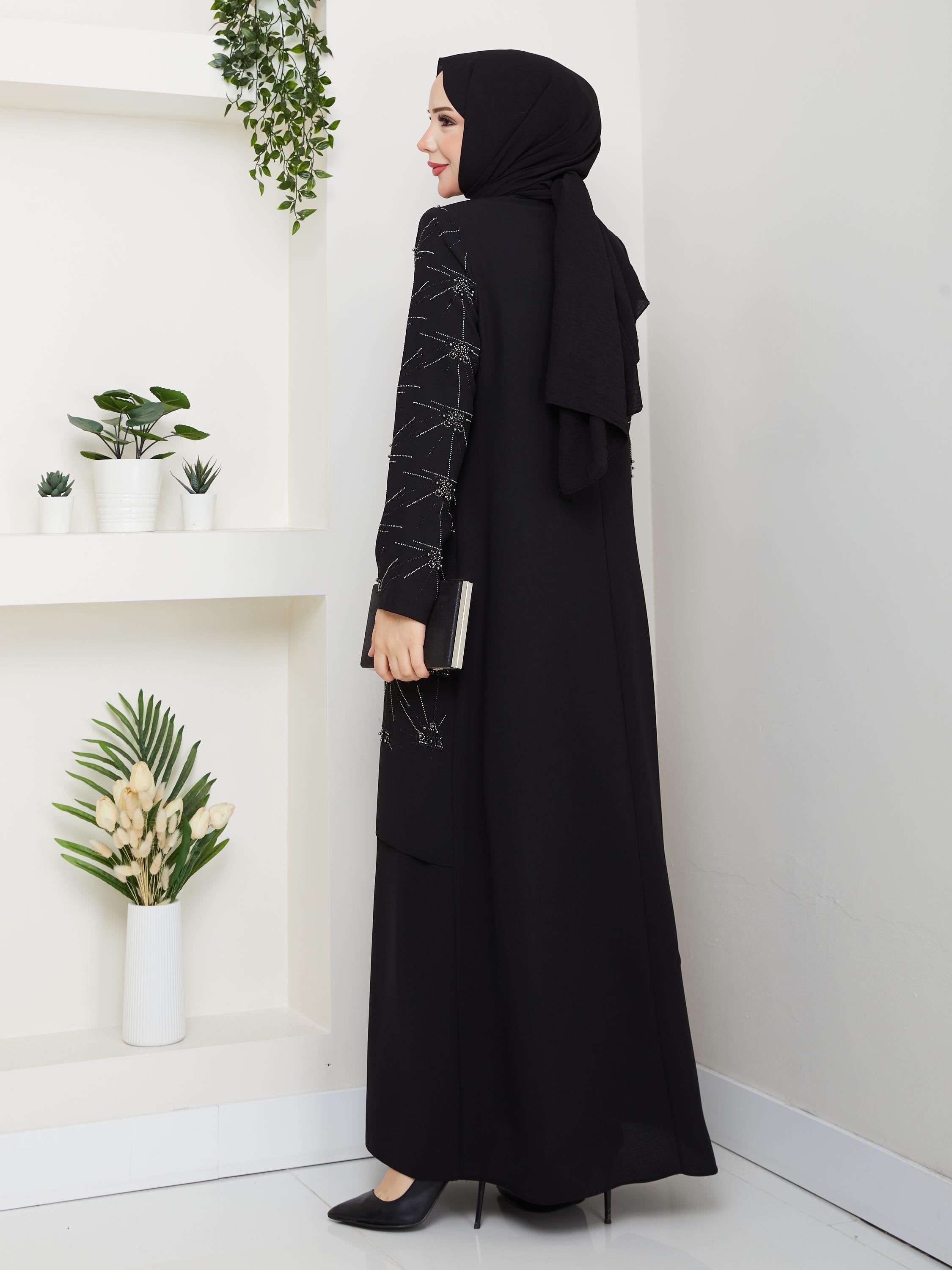 ŞİMŞEK TAŞLI BÜYÜK BEDEN ANNE ELBİSESİ