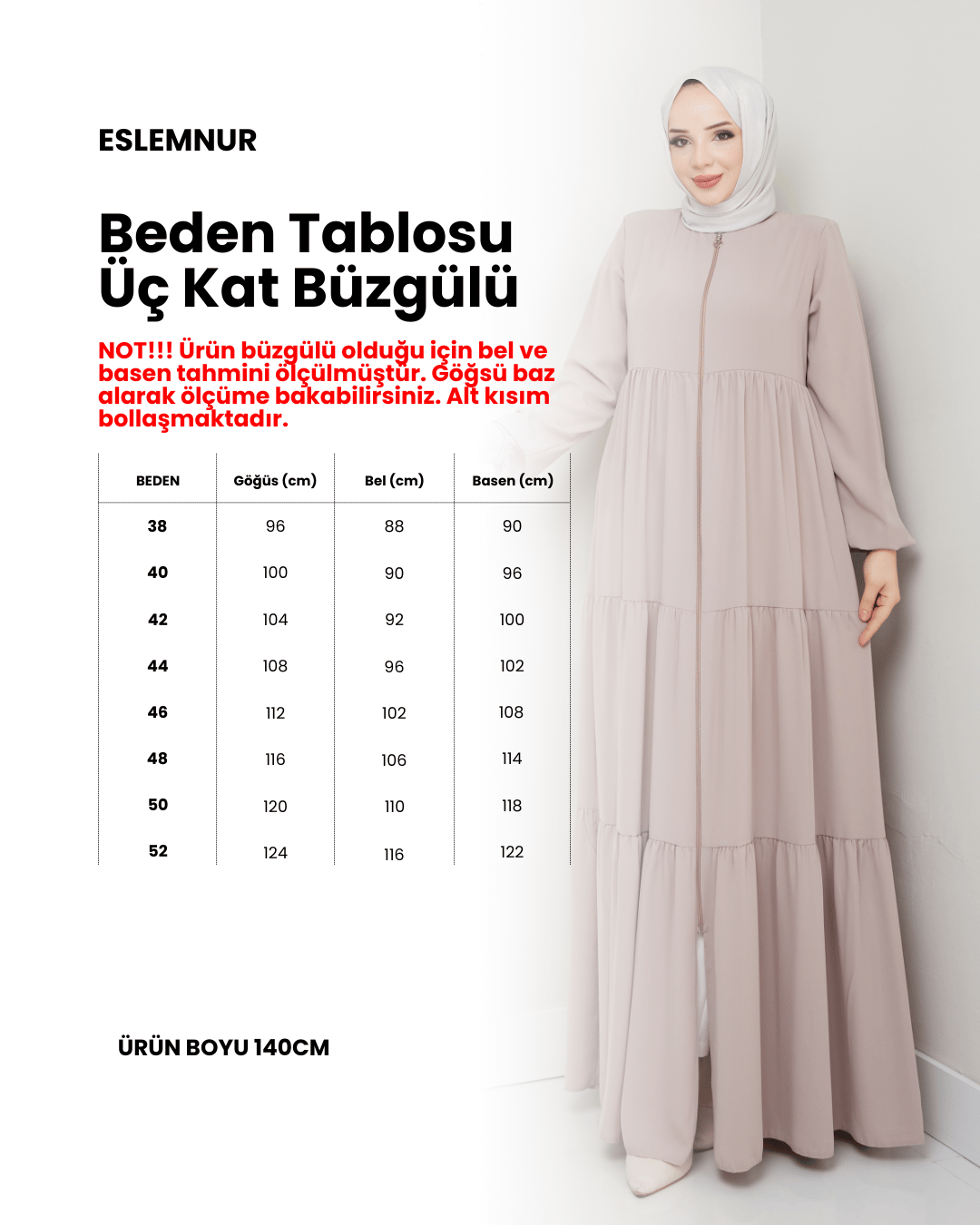 ÜÇ KATLI BÜZGÜ DETAYLI MEDİNE İPEĞİ FERACE