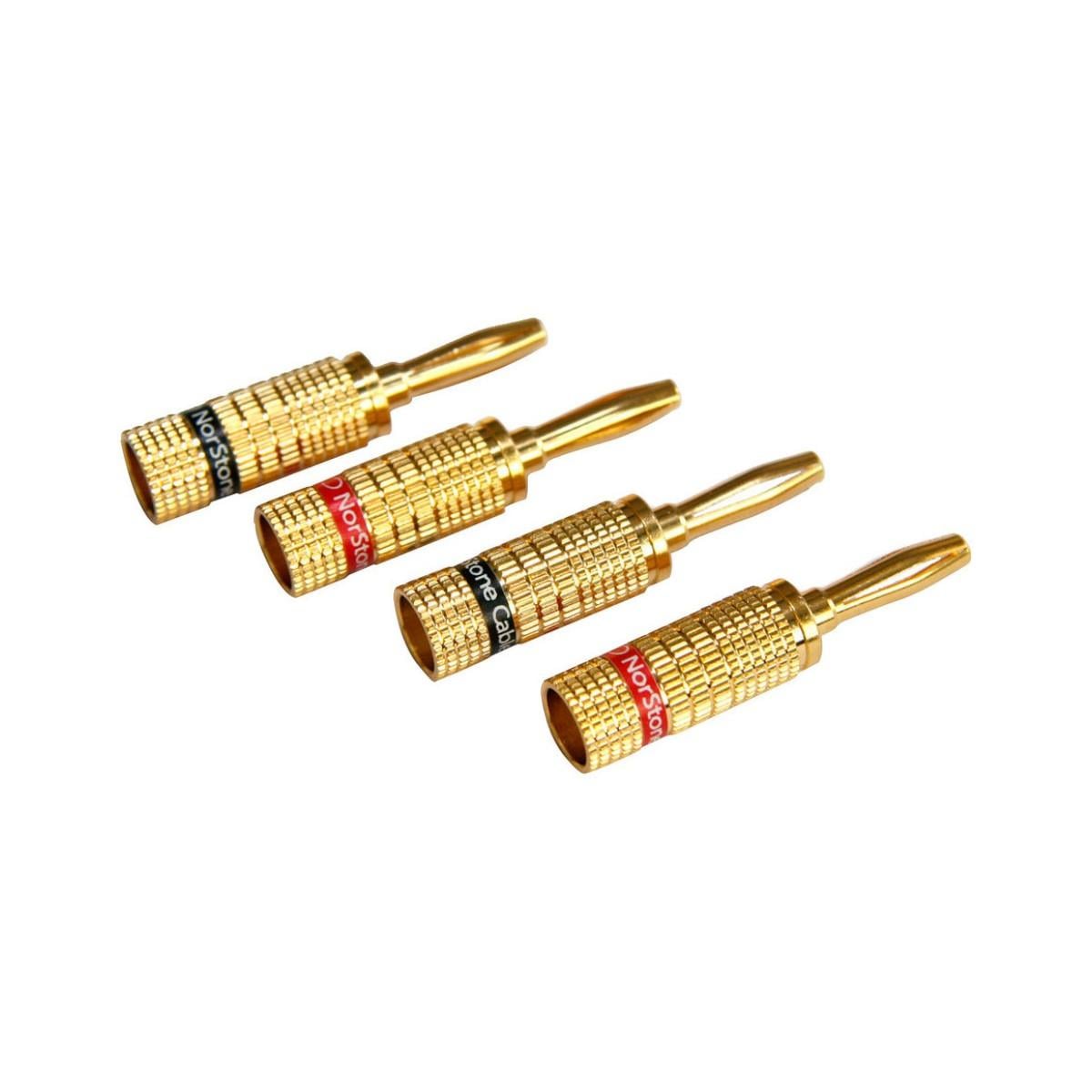 NorStone Banana Plugs Gold 4'lü set