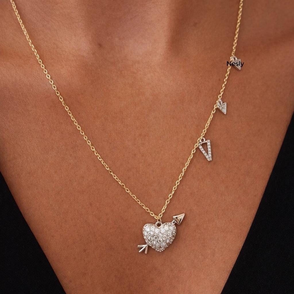 Heart Arrow Işıltı Kolye
