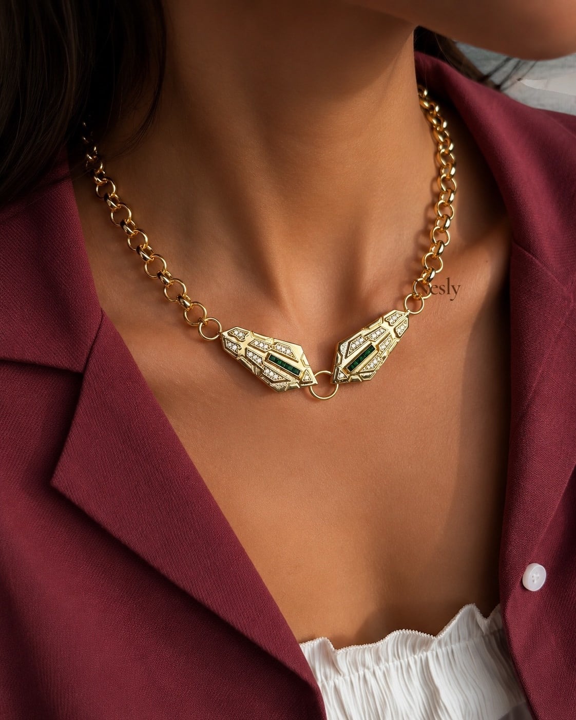 Kraliçe Zırhı Gold Kolye