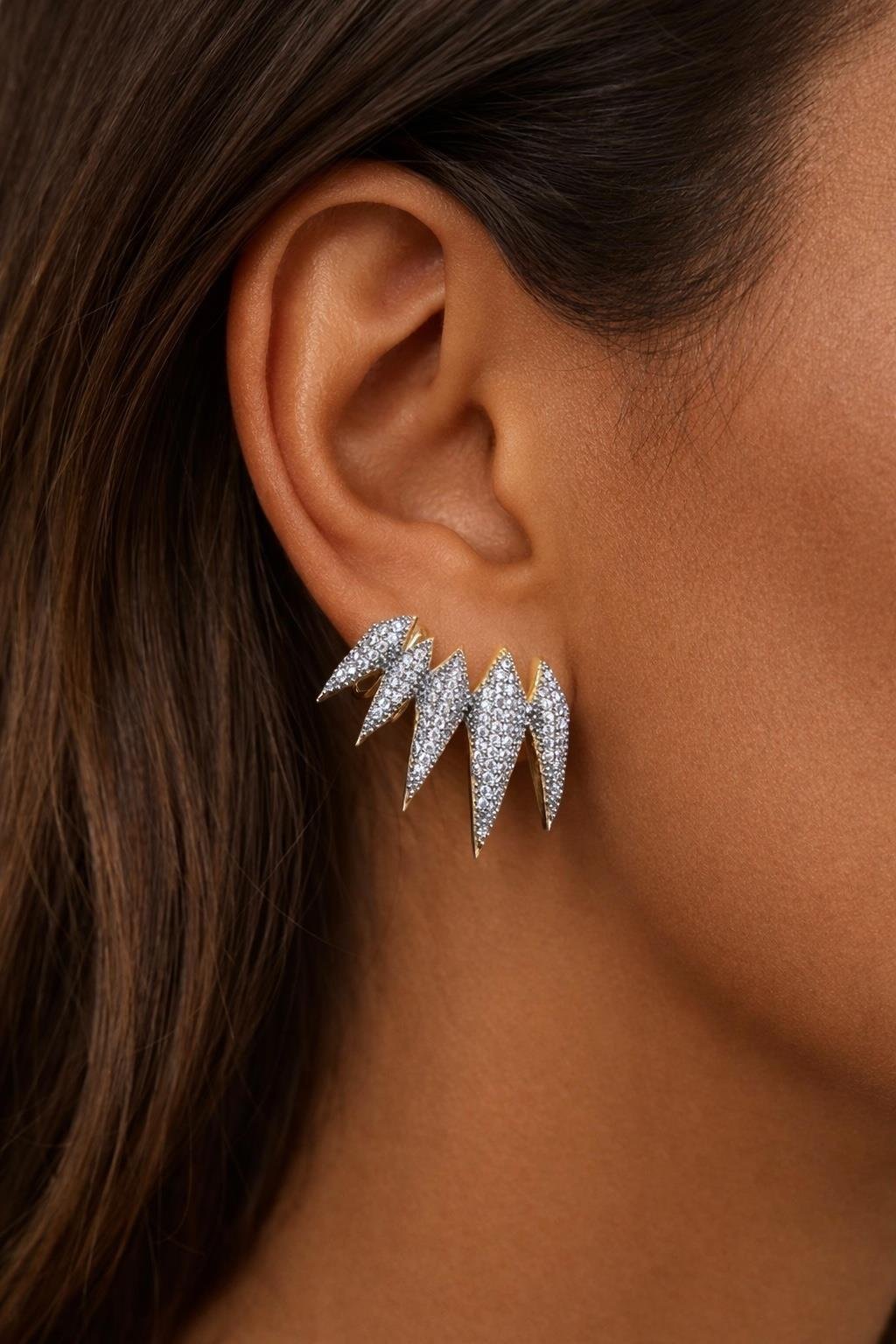 Mix Işıltı İğneli Ear Cuff Küpe