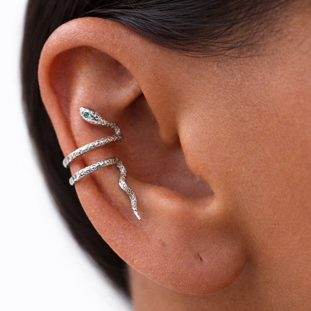 Silver Snake Ear Cuff