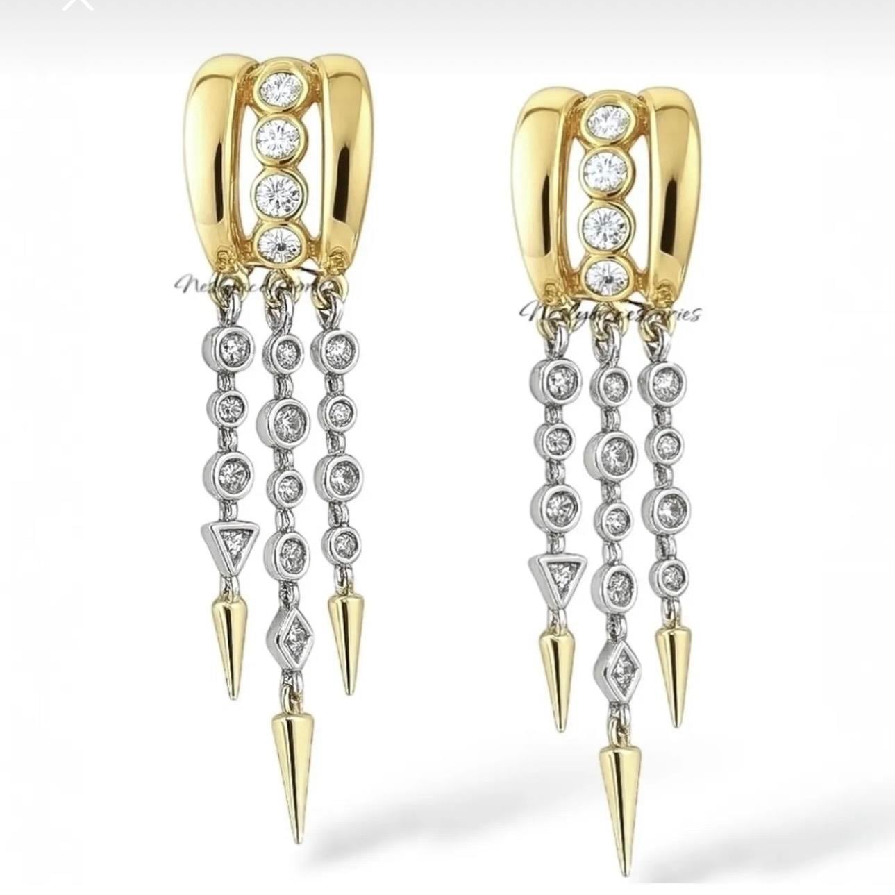 Stella Gold Üç Sarkıt Küpe