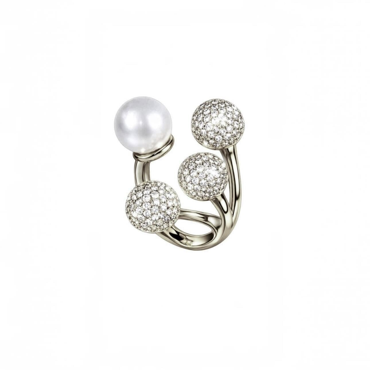 Tirio Pearl Ayarlanabilir Silver Yüzük