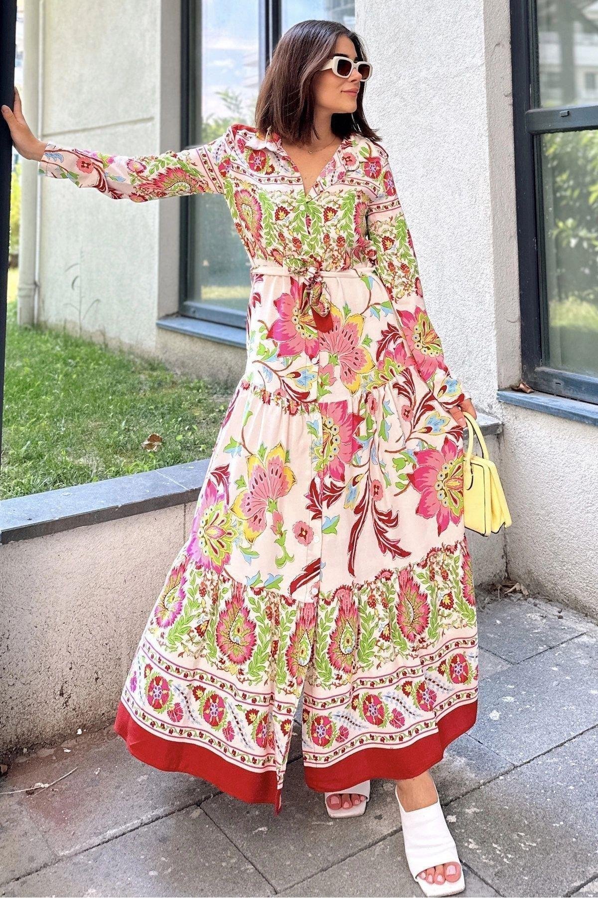 Kadın Bordo Elbise - 700-3439