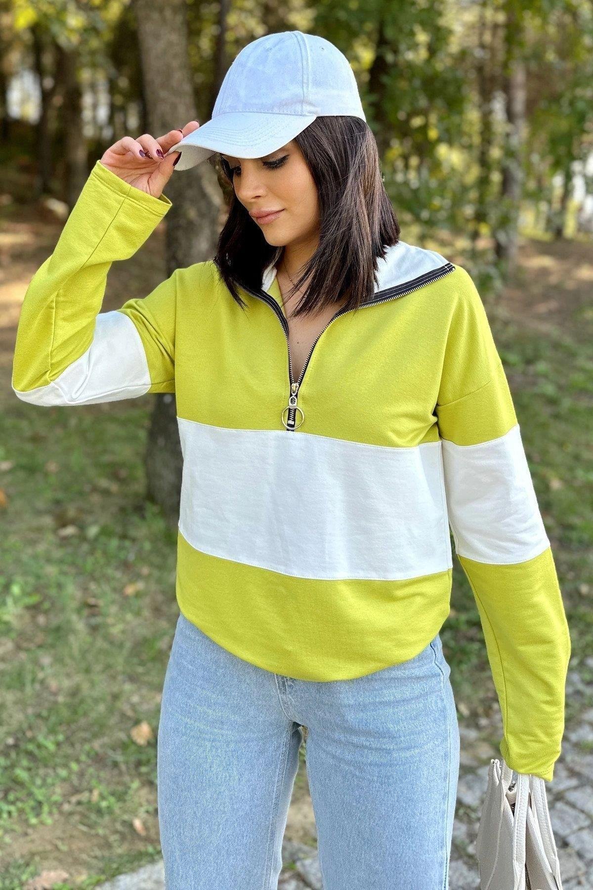 Kadın Yeşil Sweatshirt - 700-3471