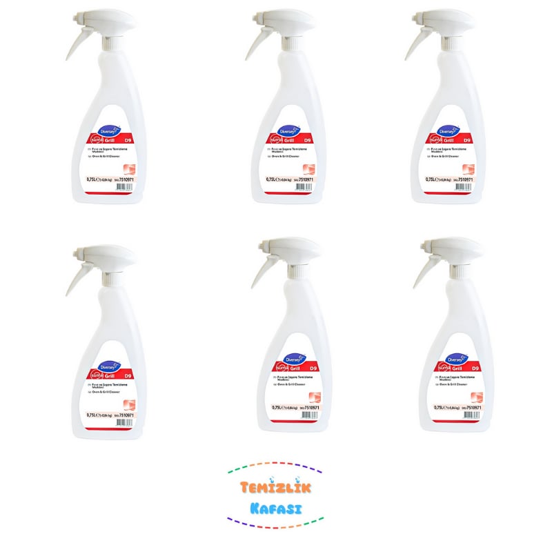 Diversey Suma Grill D9 Fırın ve Izgara Temizleyici – 750 ml x 6'lı Set
