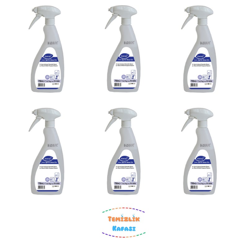 Diversey Suma Sprint Glass D2.3 Cam ve Sert Yüzey Temizleyici – 750 ml x 6'lı Set