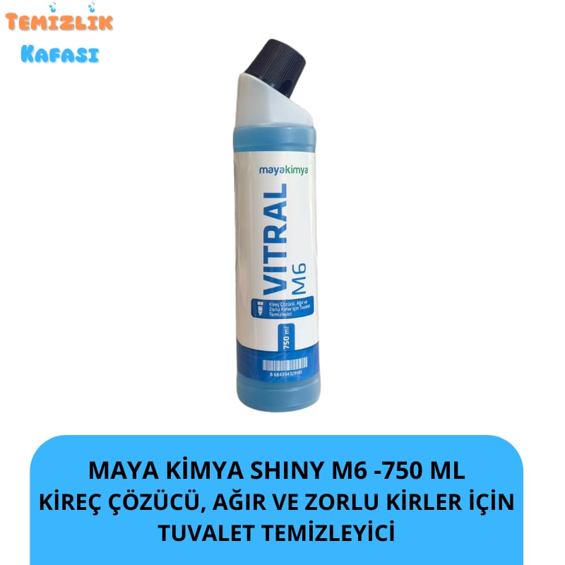 Maya Kimya Vitral M6 Ağır ve Zorlu Kirler İçin Güçlü Kireç Çözücü Tuvalet Temizleyici - 750 ml