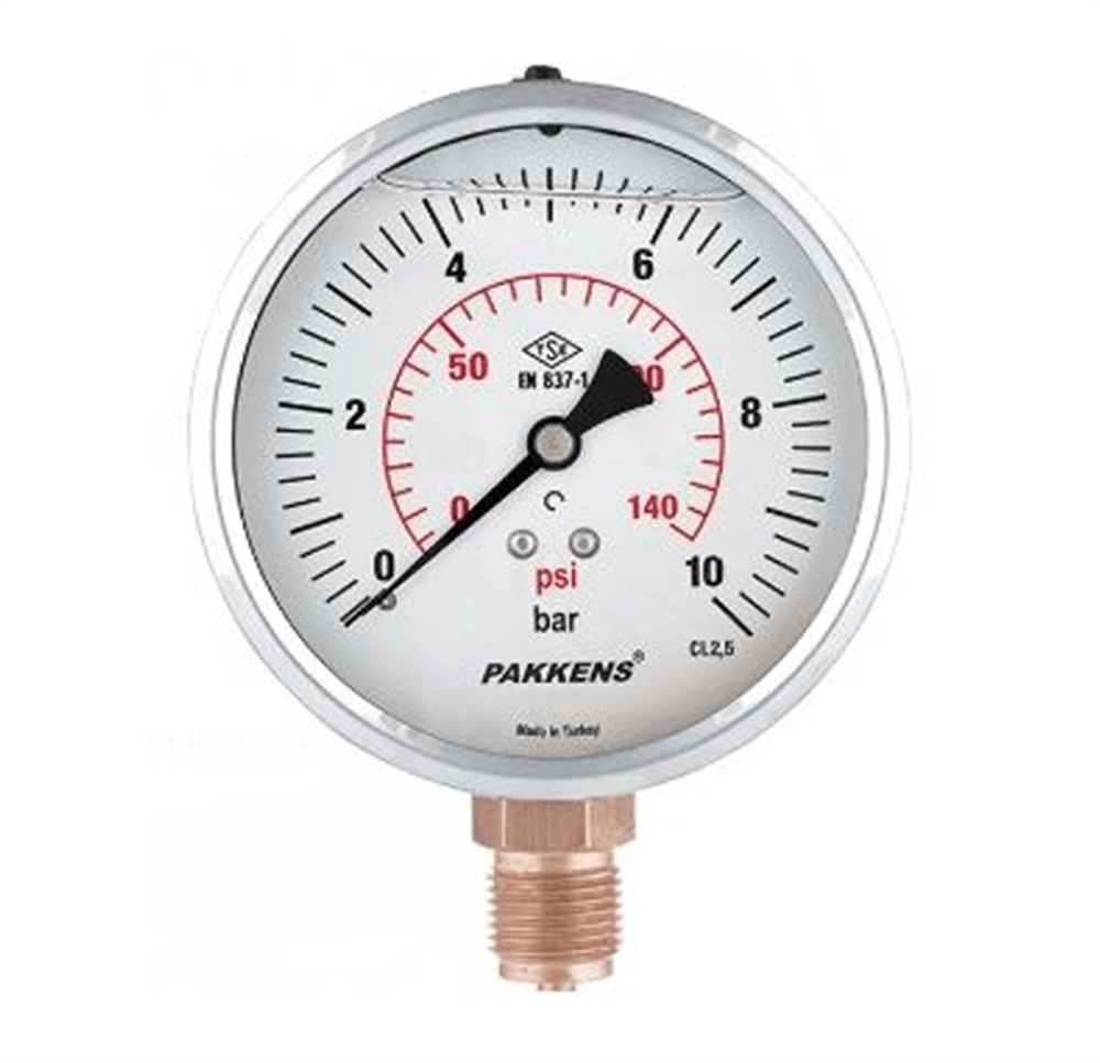 GLİSERİNLİ MANOMETRE 100-16 BAR PAKKENS