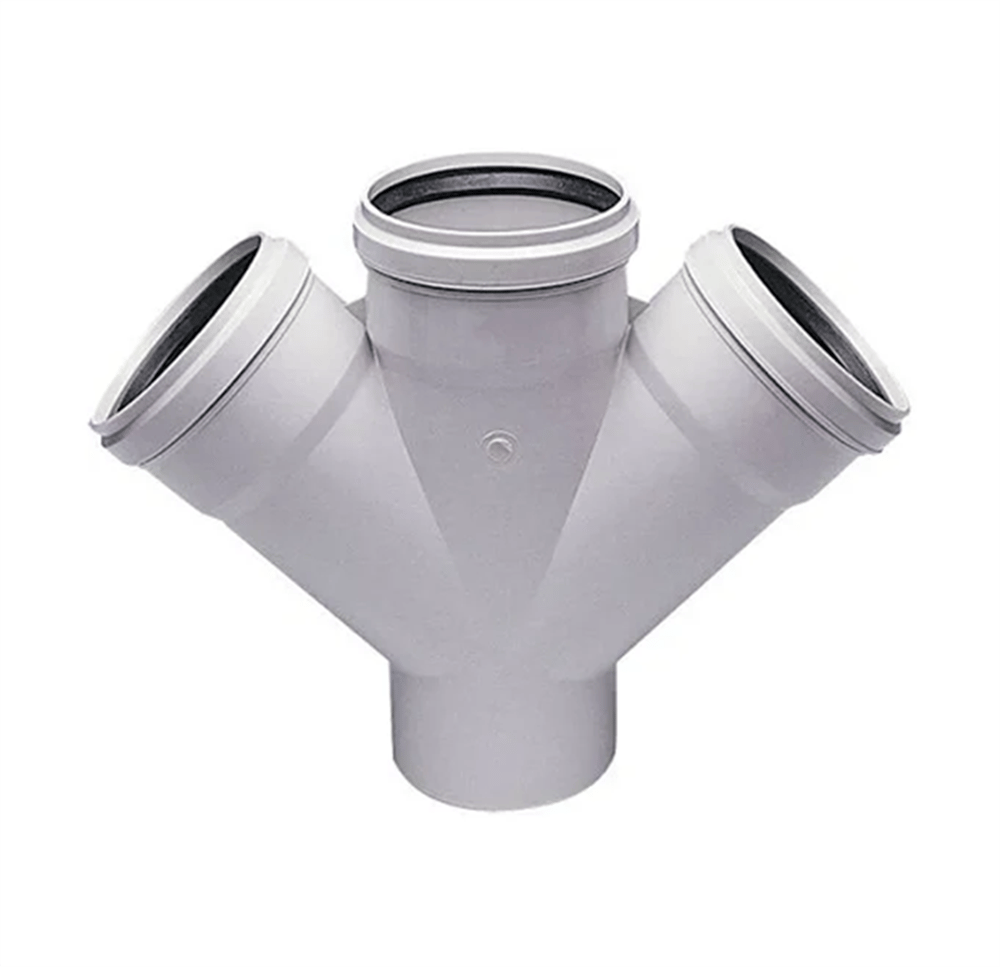 Kalde PVC Atık Su Çift Çatal 250/250 Mm | Kolon Bağlantı Parçası