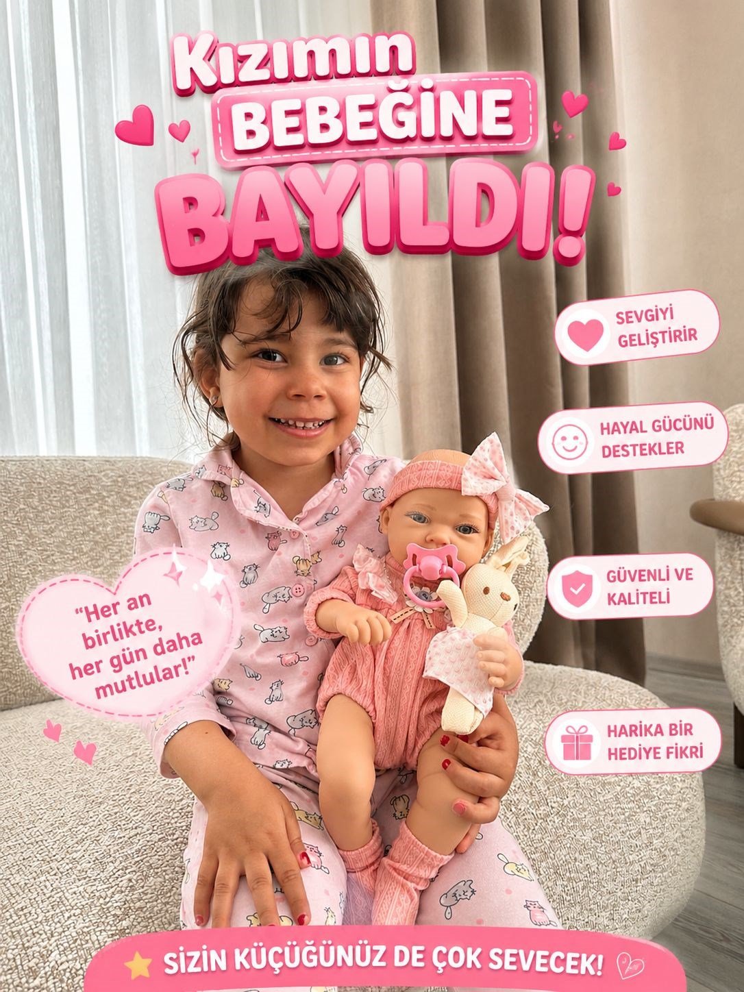Gerçekçi Et Bebek Aksesuarlı 40 cm