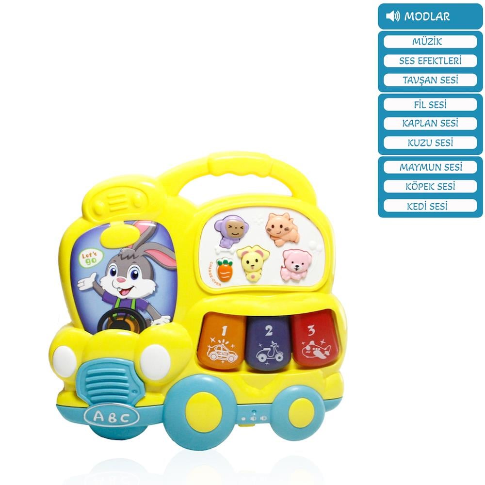 Işıklı Ve Müzikli Otobüs Bebek Piyanosu