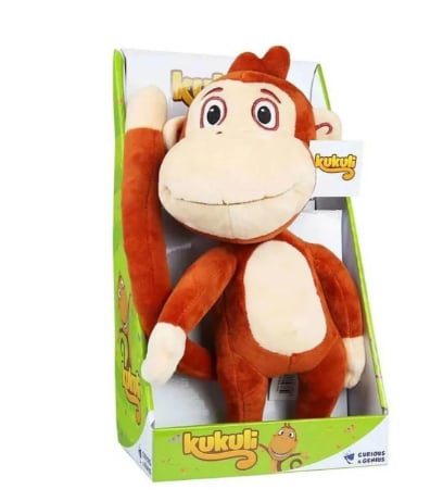 Kukuli Müzikli Lisanslı Oyuncak Peluş Maymun 35 cm