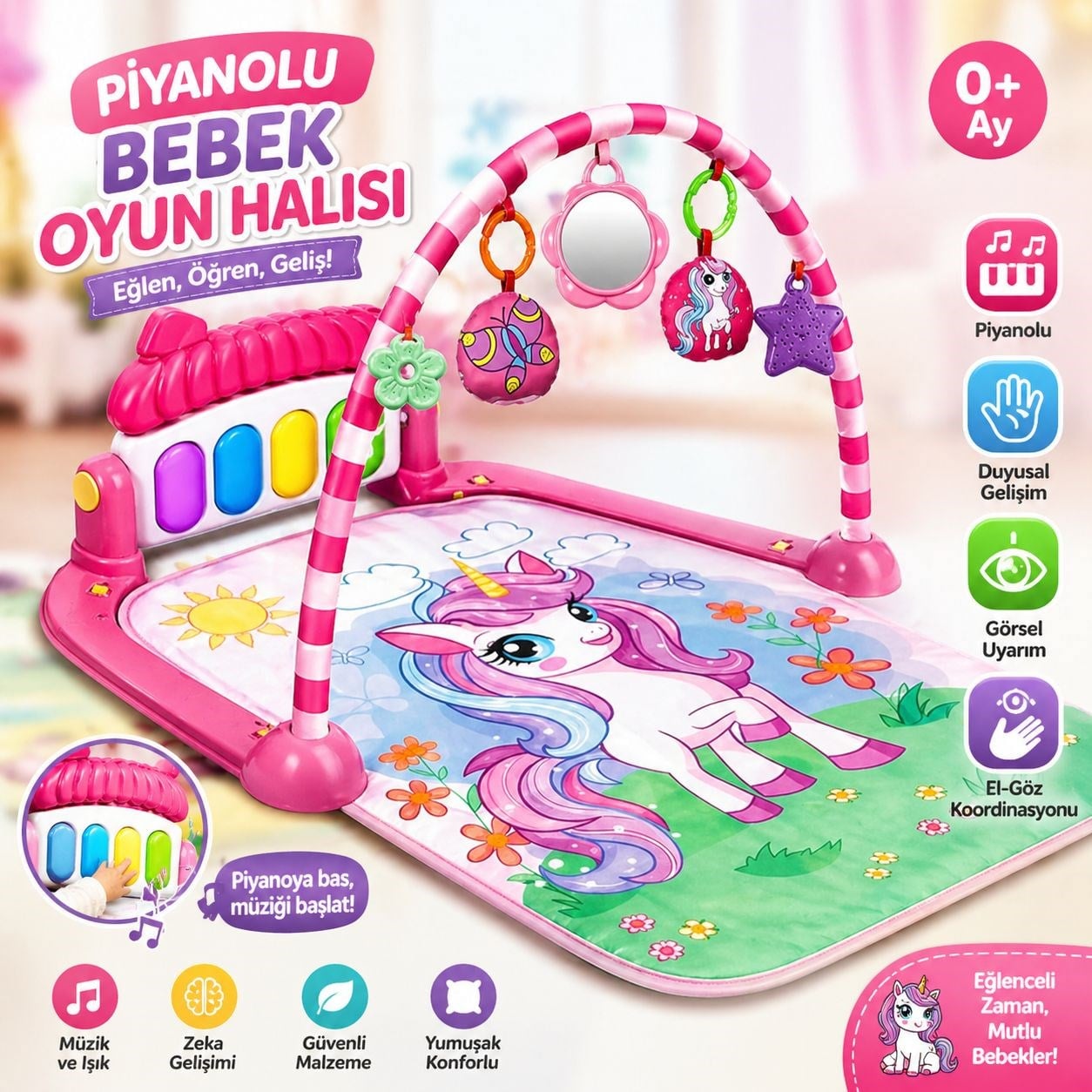 UNICORN PİYANOLU OYUN HALISI