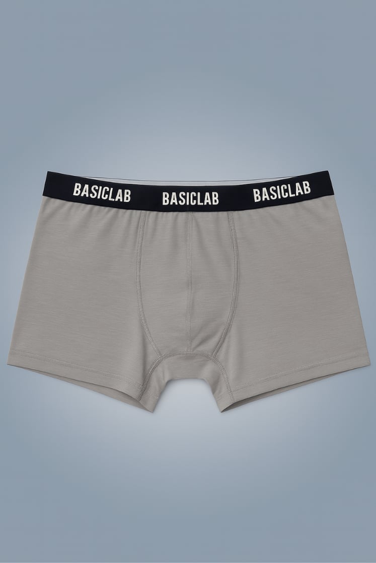 %100 Pamuk Boyama Gri Boxer 