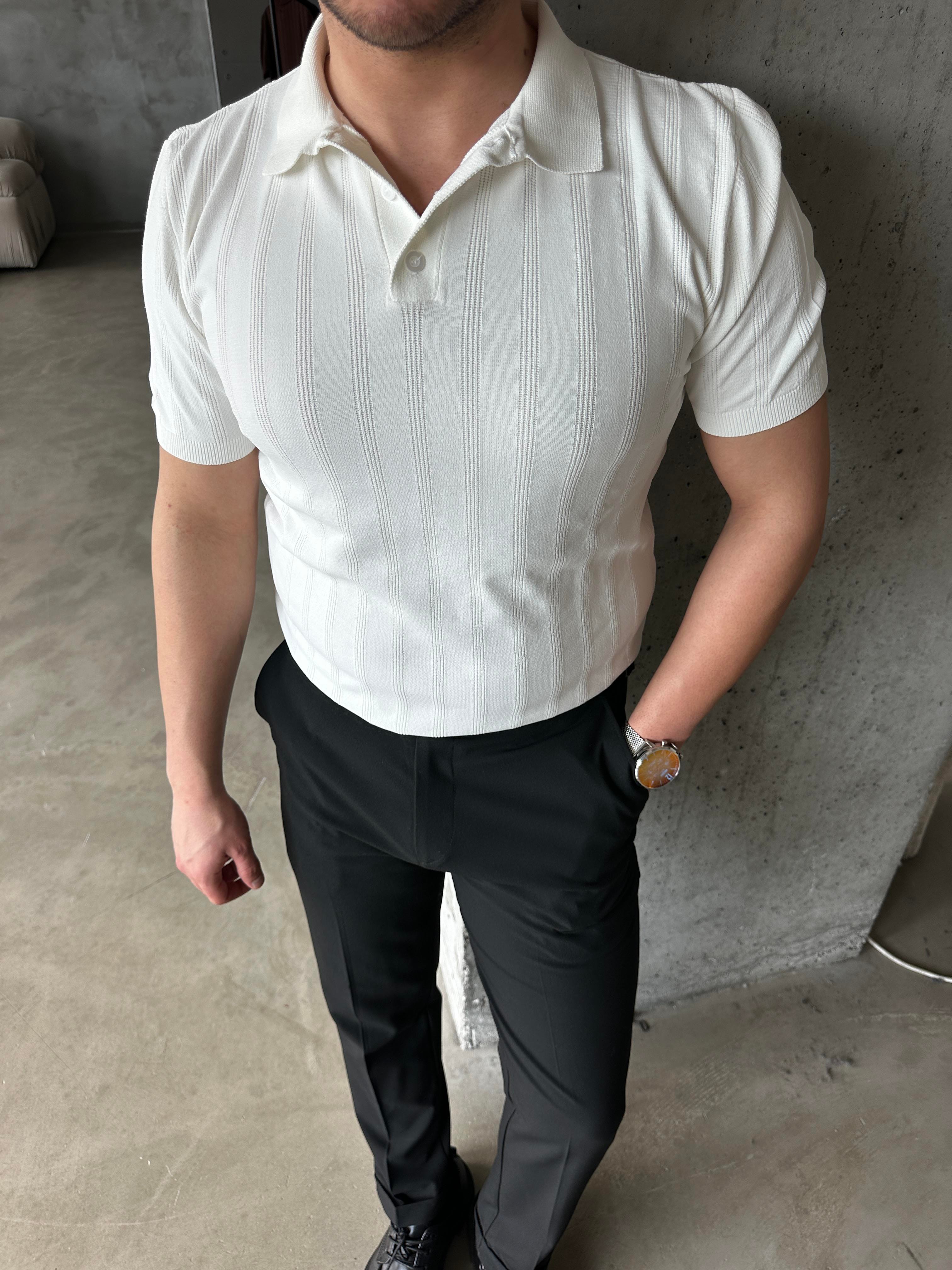 Beyaz Paşa Model Pamuk Polo Yaka