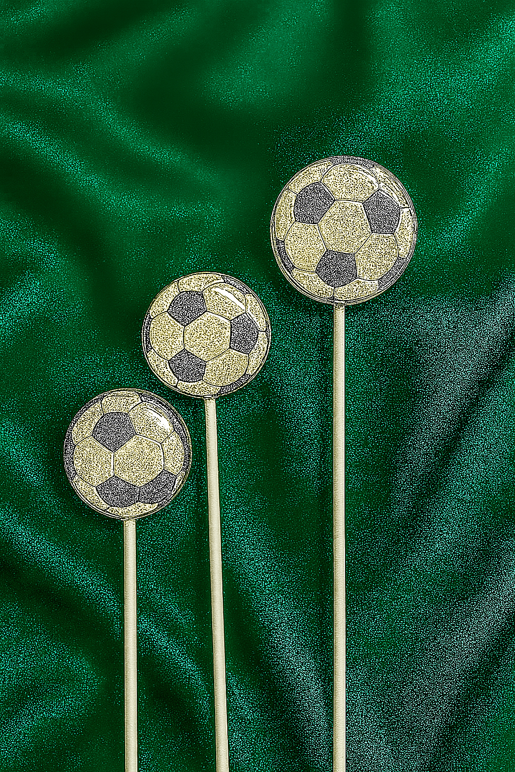  Futbol Topu Tasarımlı Şeffaf Butik Lolipop