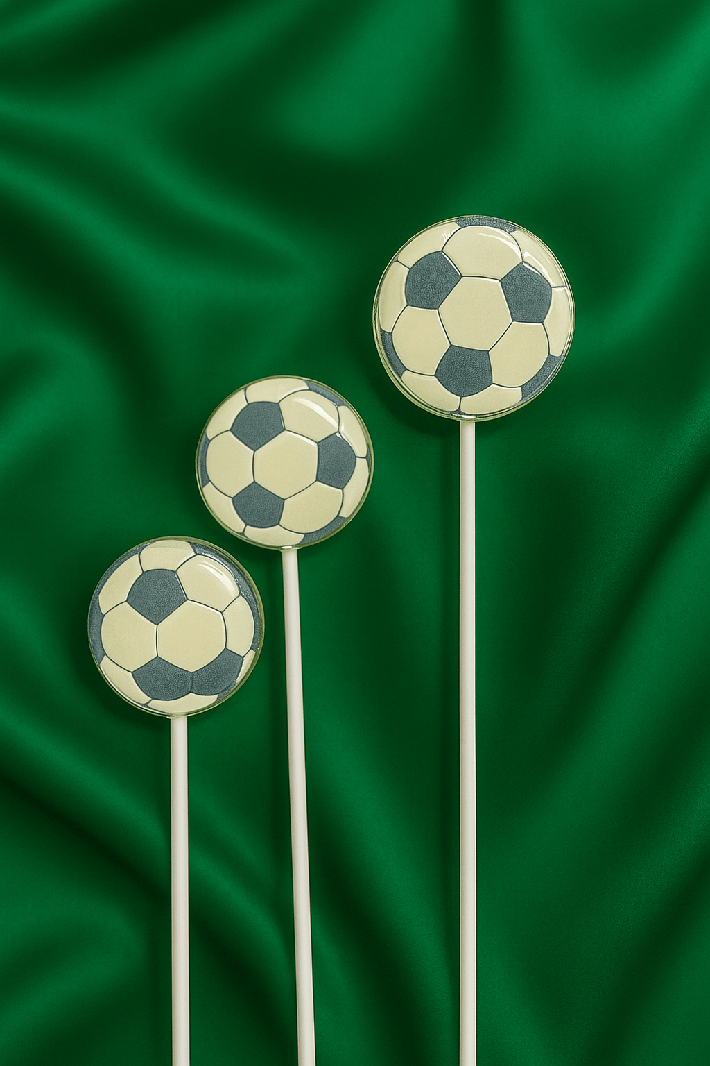  Futbol Topu Tasarımlı Şeffaf Butik Lolipop