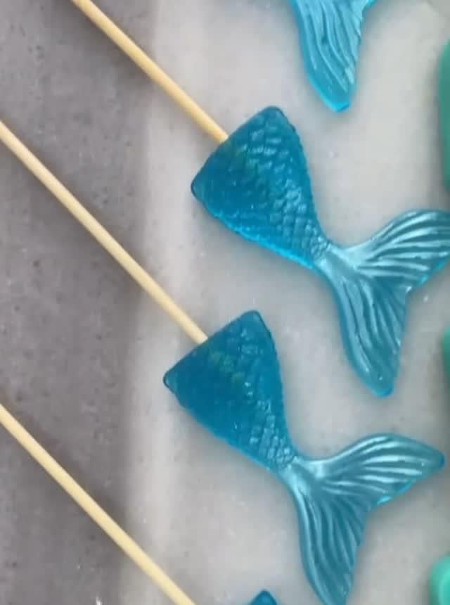 Mavi Deniz Kızı Kuyruğu Lolipop Şeker