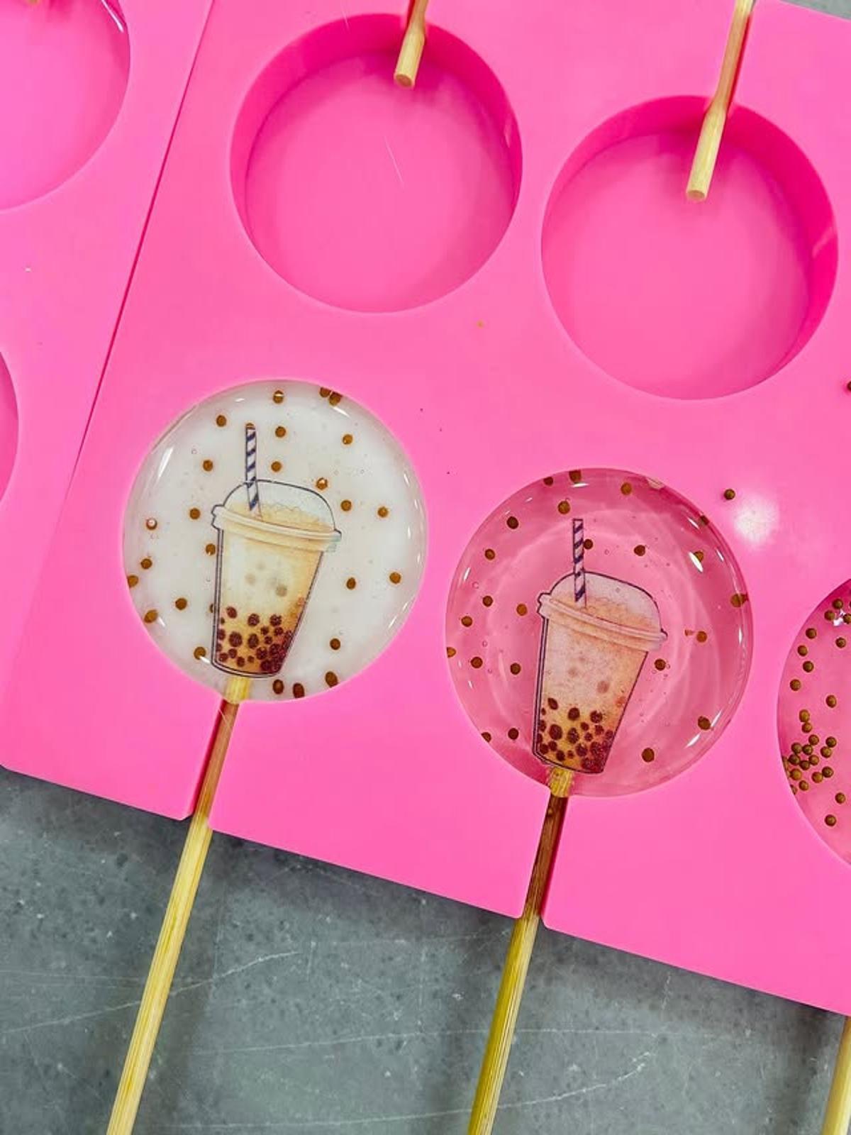 Trend Lezzet: Bubble Tea (Boba) Tasarımlı ve İncili Şeffaf Lolipop