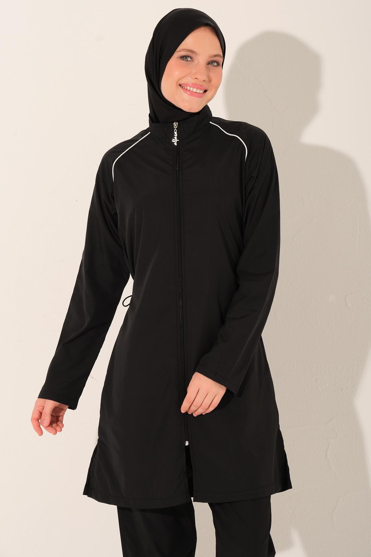  Reglan Kol Biyeli Tessettür Mayo siyah