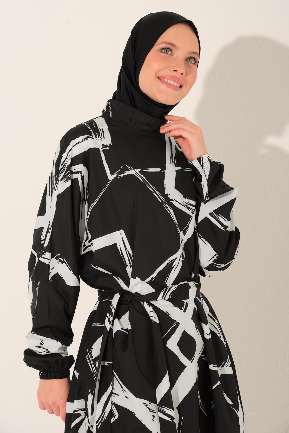 Desenli Oversize Tessettür Mayo