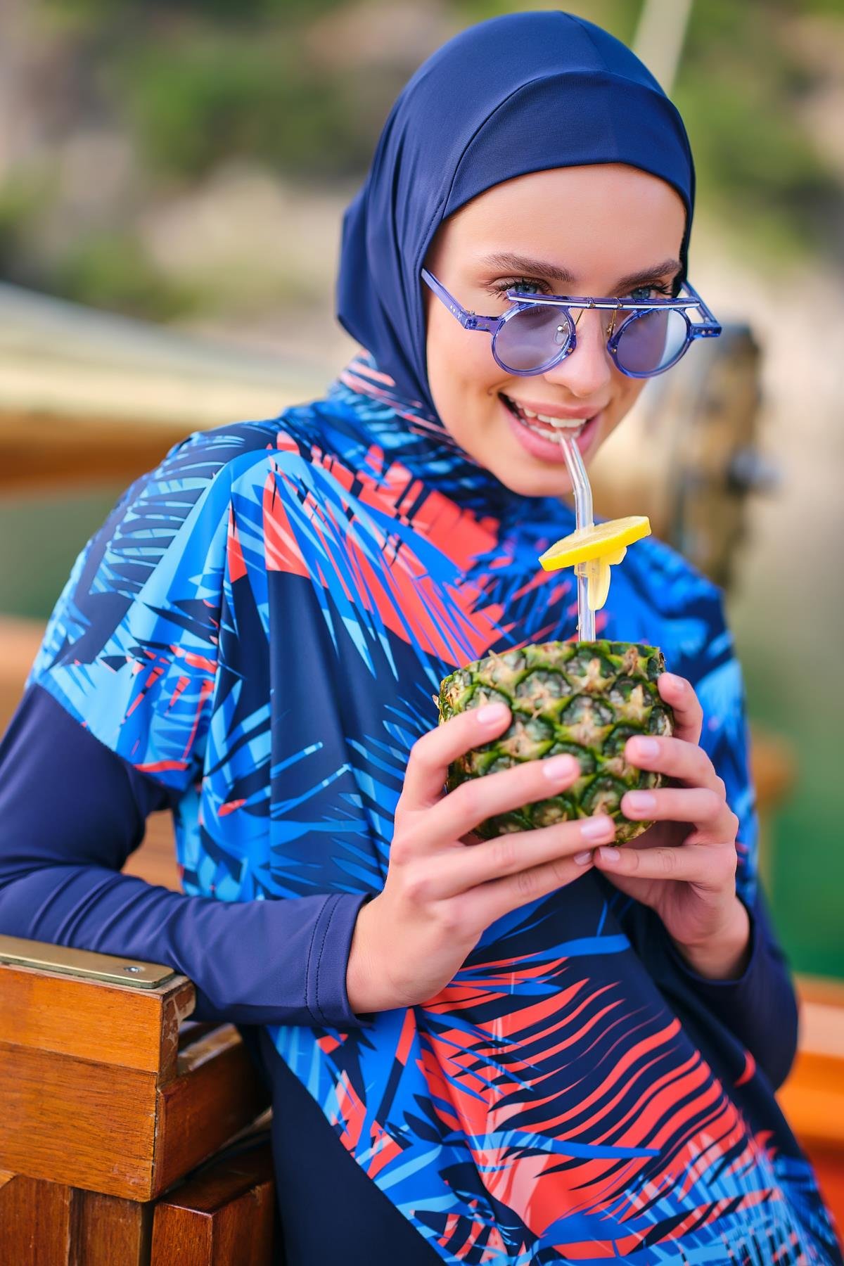 Palmiye Rahat Tesettür Mayo Lacivert