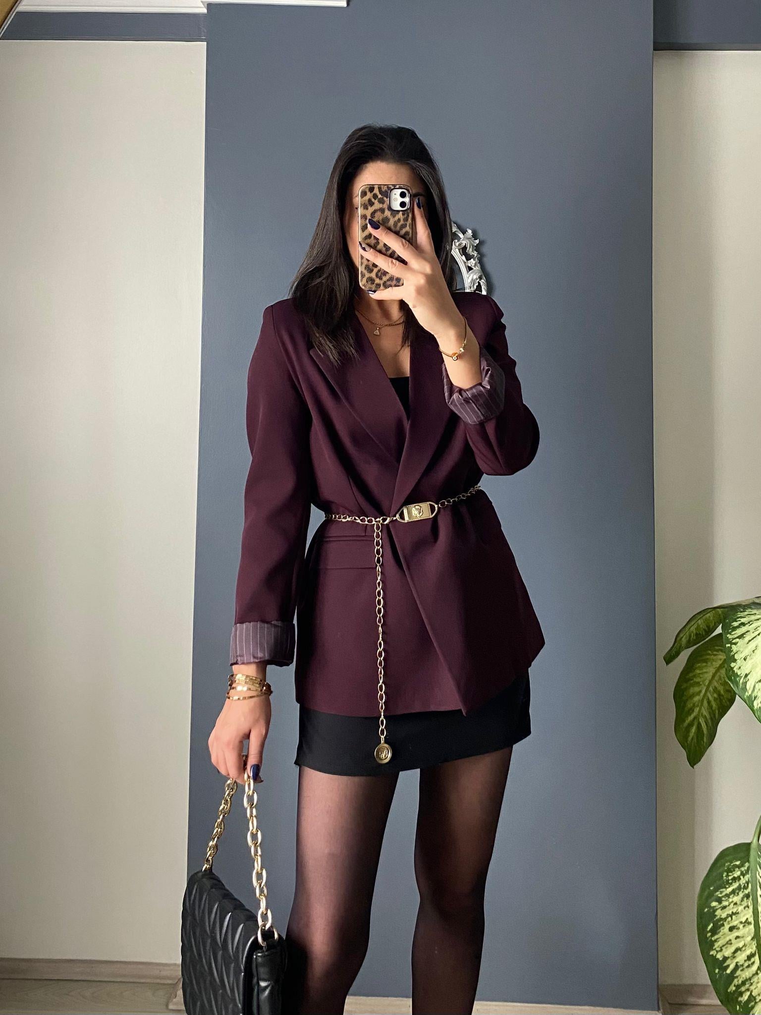 BORDO BLAZER CEKET
