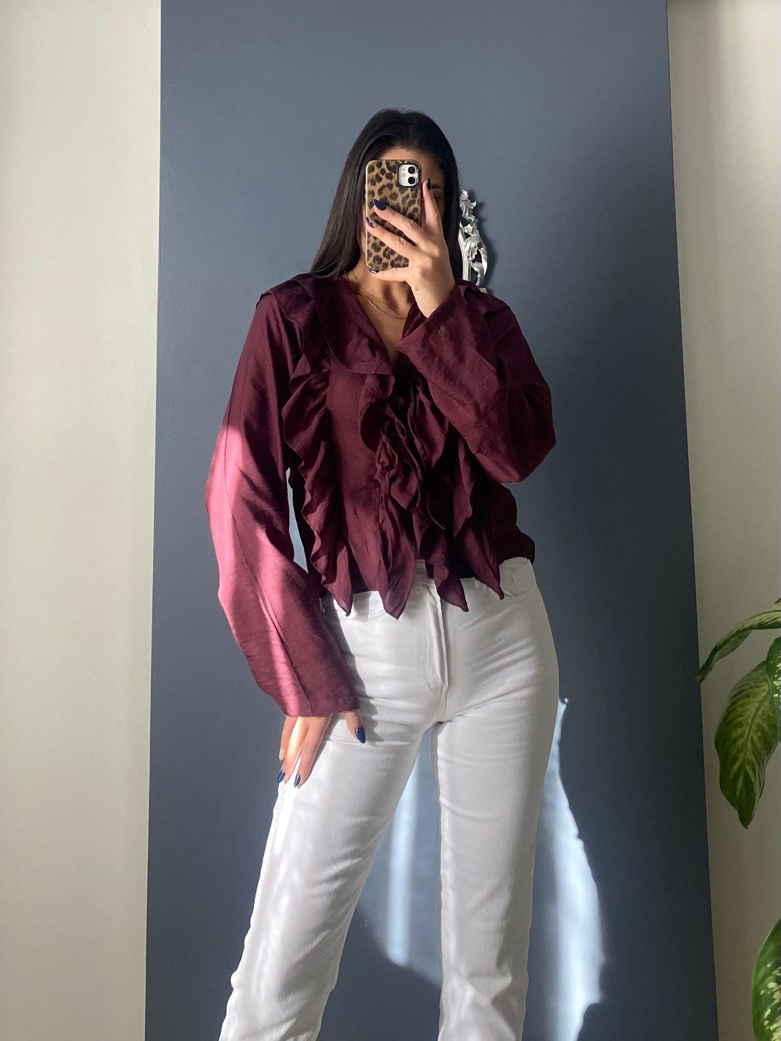 BORDO VALONLU BLUZ