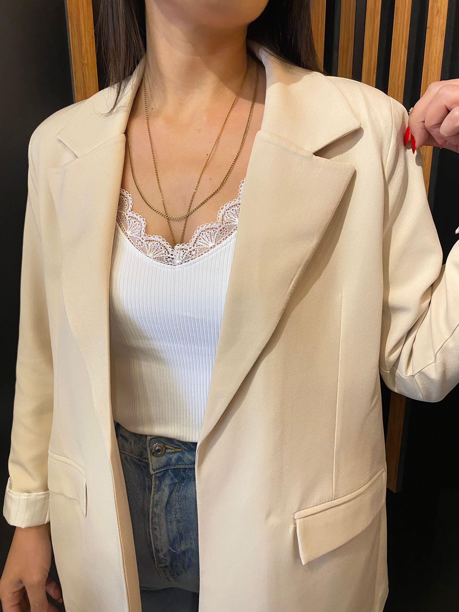 KREM BLAZER CEKET