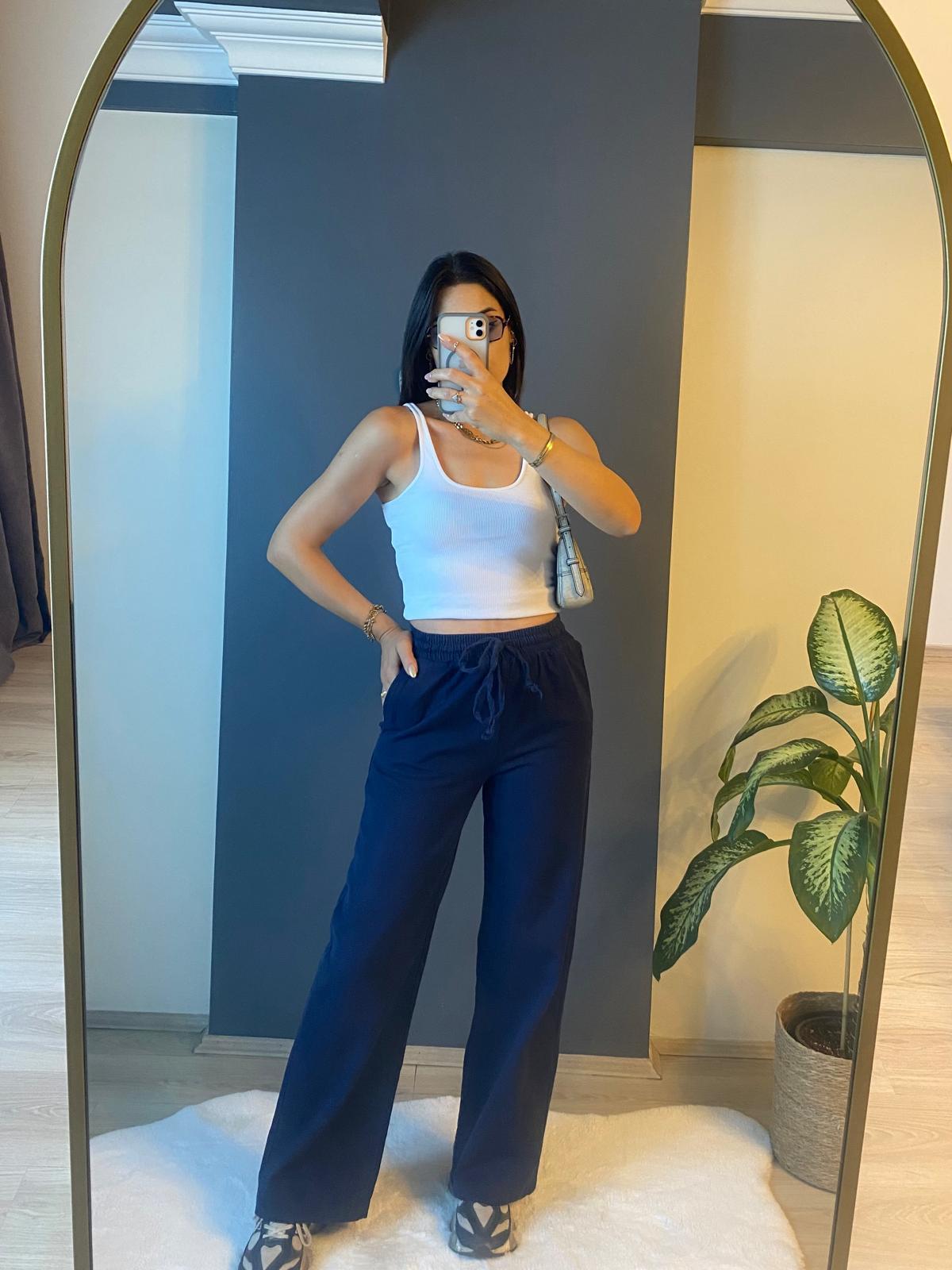 LACİVERT GABARDİN PANTALON